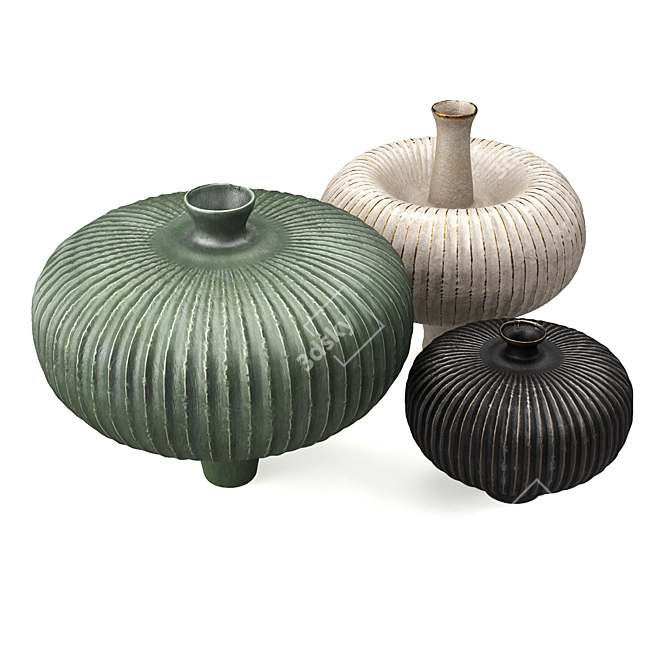 Mystical Mushroom Vases in Various Sizes 3D model image 5