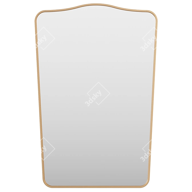 Gold Accent Aluminum Wall Mirror 3D model image 1