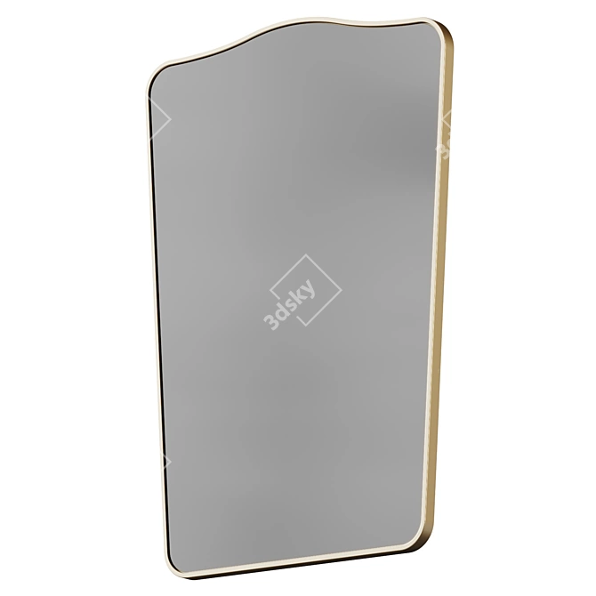 Gold Accent Aluminum Wall Mirror 3D model image 3