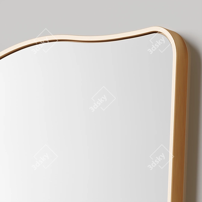 Gold Accent Aluminum Wall Mirror 3D model image 4