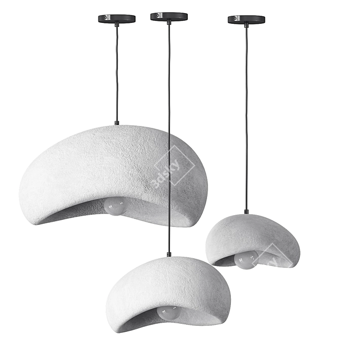 Minimalist Cloud Pendant Light 3D model image 5