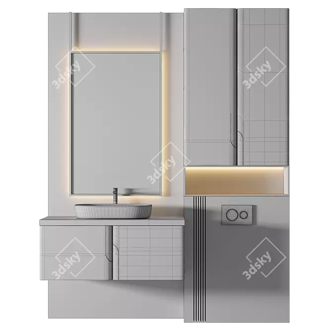 Luxury Bathroom 3D Model Set 3D model image 2