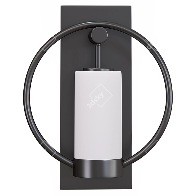 Modern Matte Black Outdoor Sconce 3D model image 2