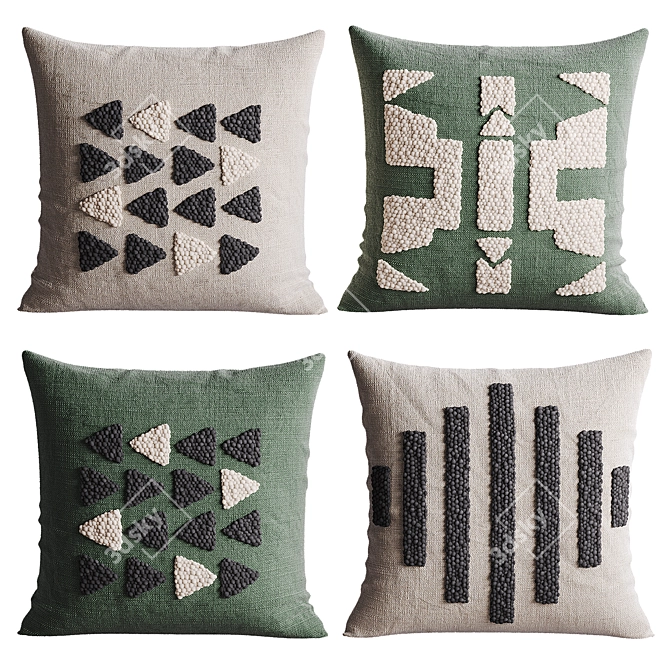 Kanju Handcrafted Pillow Collection 3D model image 5