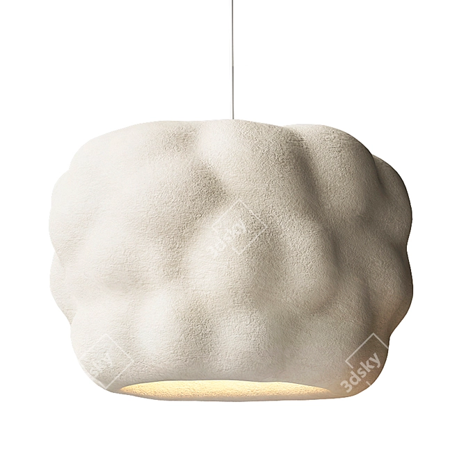 Elegant Ø35 Creamy Pendant 3D model image 2