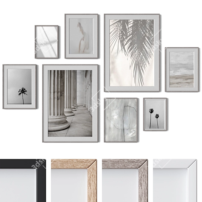 Multi-Frame Wall Painting Collection 3D model image 1