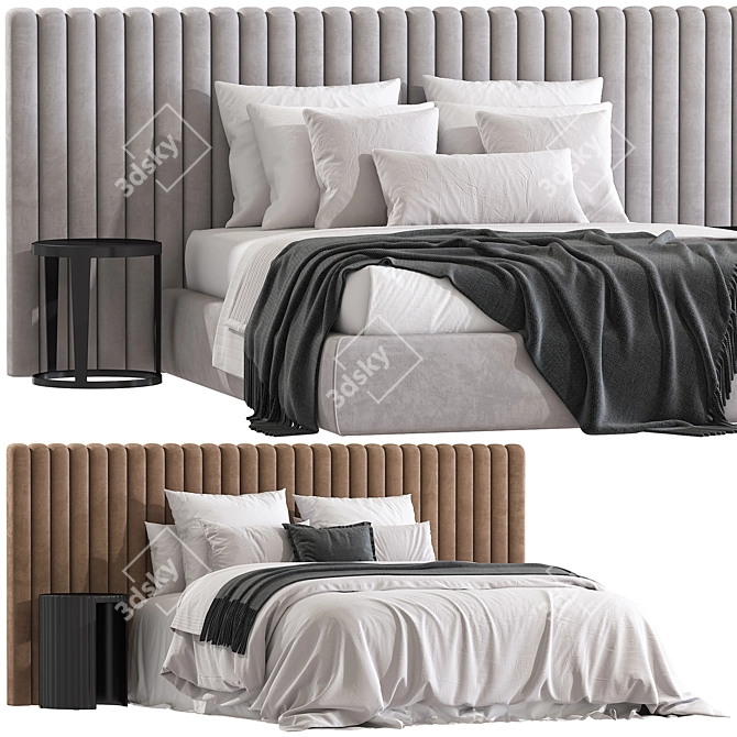 Double Bed Model №206 3D model image 1