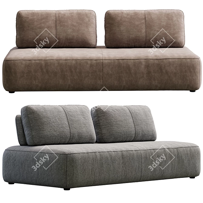 Elegant Sofa Puff In Mood 3D model image 3