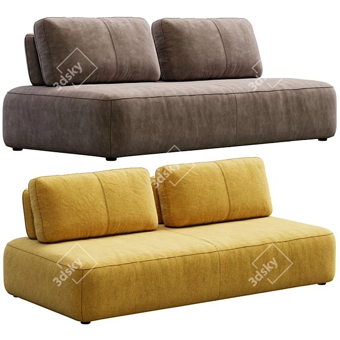 Elegant Sofa Puff In Mood 3D model image 5