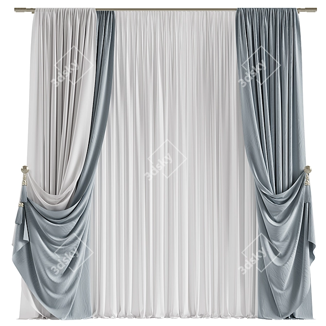 Meshed Curtain #057 3D model image 1