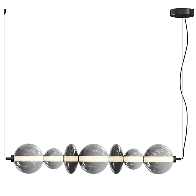 Modern Pendant Light Adjustable Height 3D model image 2