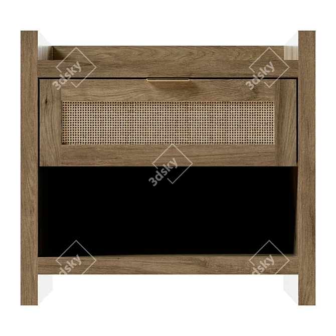 Modern Minimalist Nightstand 55.9cm UV Unwrapped 3D model image 2