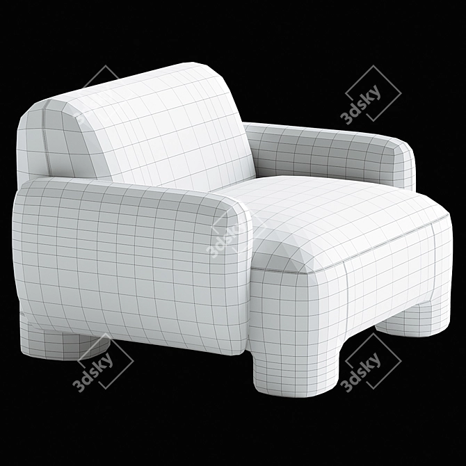 Modern Mingh Chair Cream Model 3D model image 5