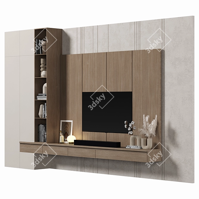 Entertainment Wall Unit TV Stand 3D model image 2