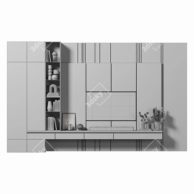 Entertainment Wall Unit TV Stand 3D model image 4