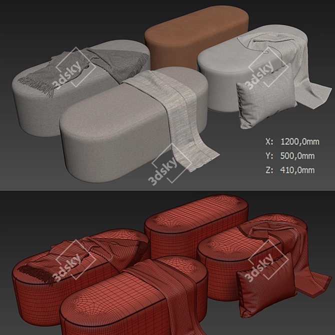 Zyl Pouf Bolia 120 cm 3D model image 5