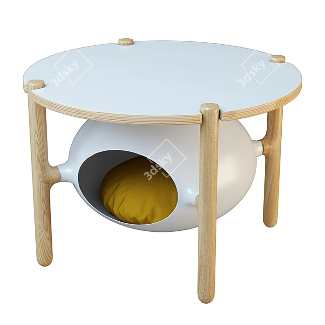 Sleek Igloo Cat Table Home 3D model image 3