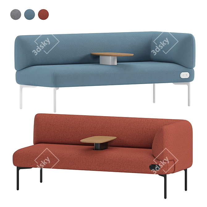 Modern Haworth Cabana Sofa Style 3D model image 1