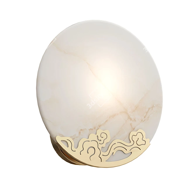 Ando Brass Alabaster Wall Lamp 3D model image 1