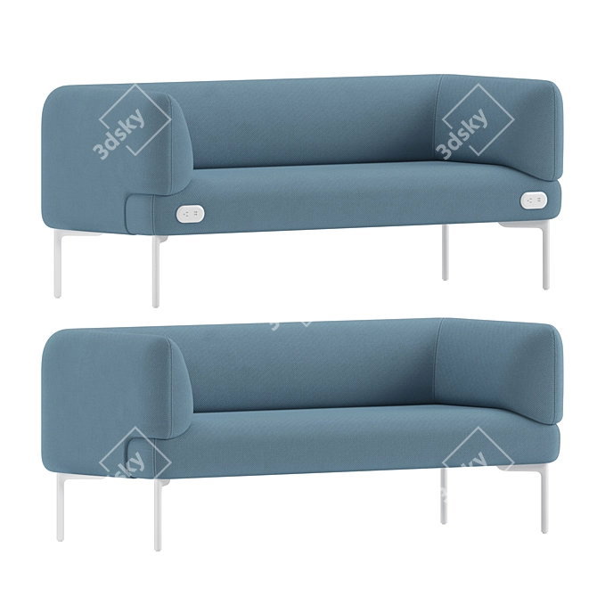 Haworth Cabana Customizable Modern Sofas 3D model image 4