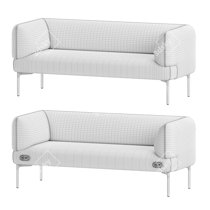 Haworth Cabana Customizable Modern Sofas 3D model image 7