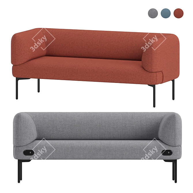 Haworth Cabana Customizable Modern Sofas 3D model image 8