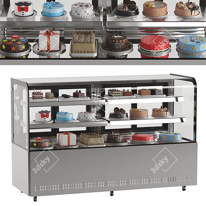 Fruit-Infused Pastry Refrigerator, 20 Cakes 3D model image 1