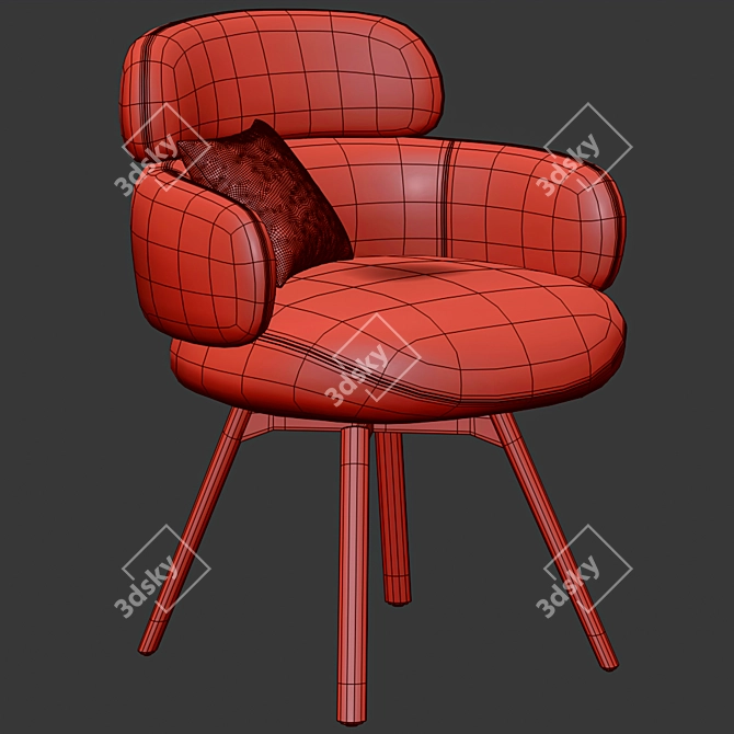 Sophisticated Vivienne Dining Chair 3D model image 7