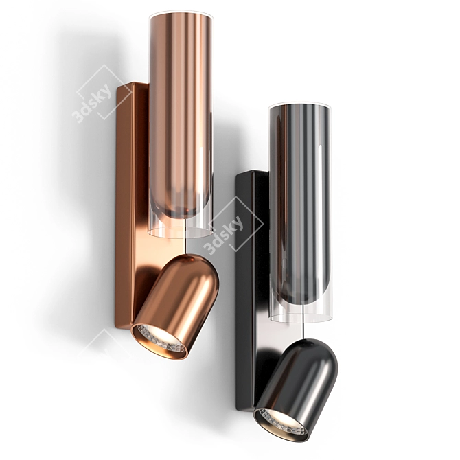 Metal Fix Copper Wall Lamp 3D model image 1