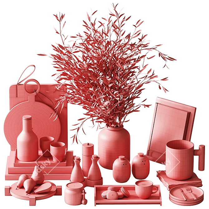 3Ds Max Kitchen Set 2015 3D model image 7