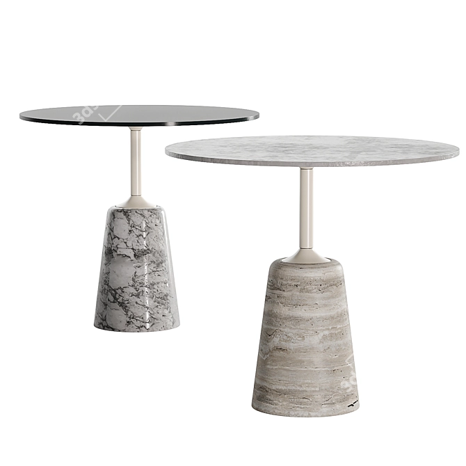 Modern Cement Rock Table: Versatile & Chic 3D model image 4