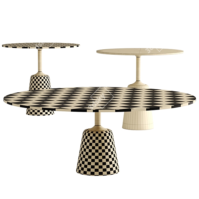 Modern Cement Rock Table: Versatile & Chic 3D model image 5