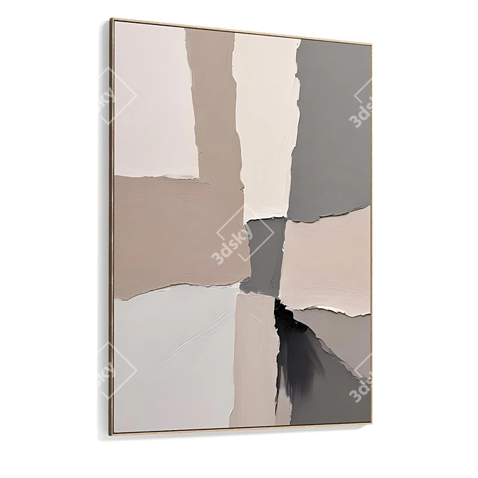 Dual Plaster Photo Frame Set 3D model image 4