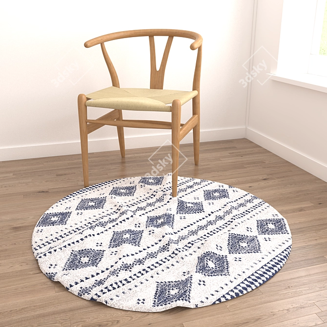  Round Rug Set with Variants 3D model image 2