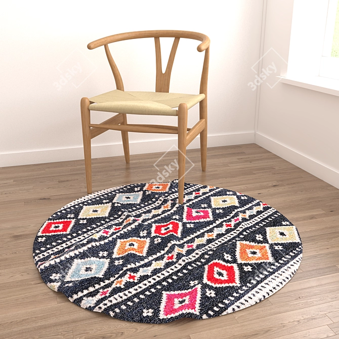  Round Rug Set with Variants 3D model image 6