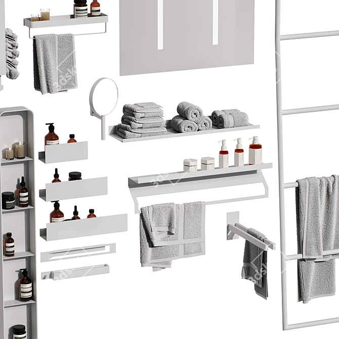 Adjustable Turbosmooth Modifier Bathroom Decor 3D model image 3
