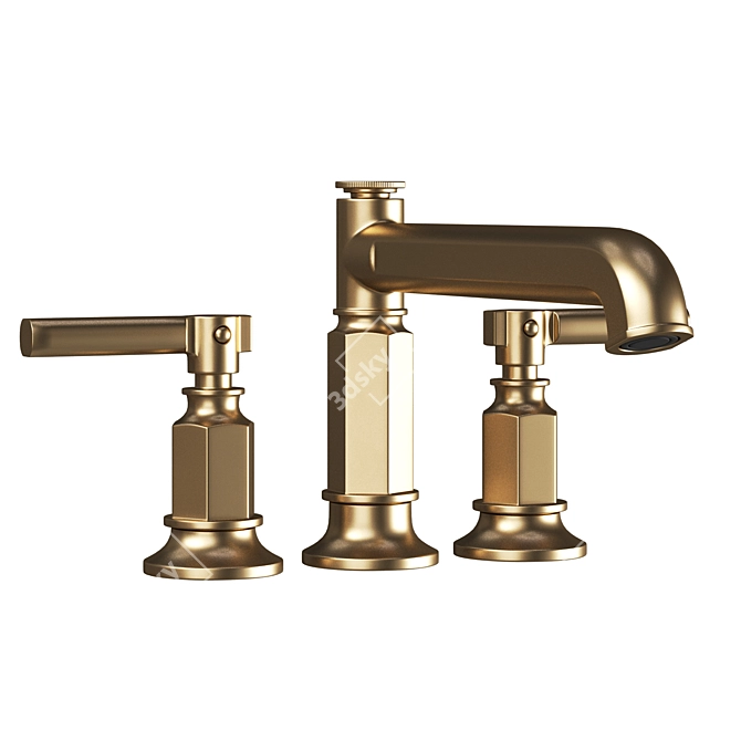 Minimalist Roman Tub Faucet Set 3D model image 1