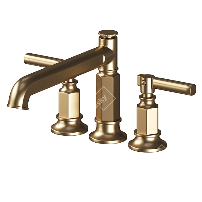 Minimalist Roman Tub Faucet Set 3D model image 3