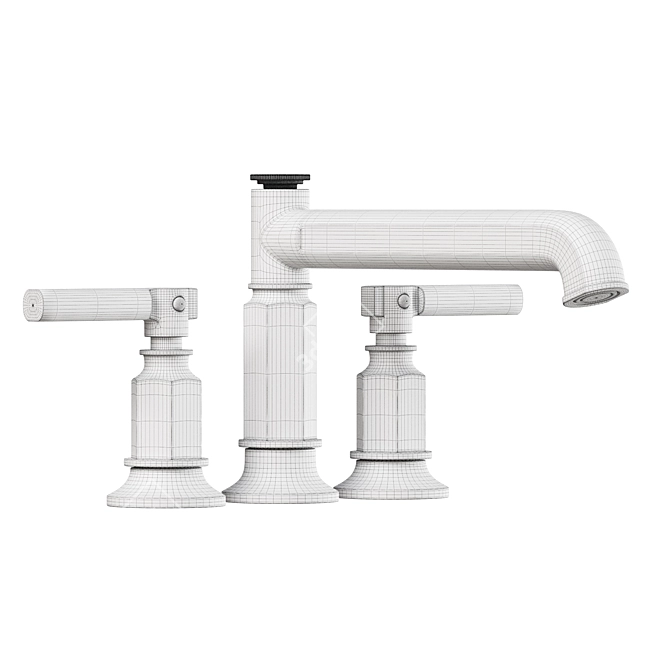 Minimalist Roman Tub Faucet Set 3D model image 7