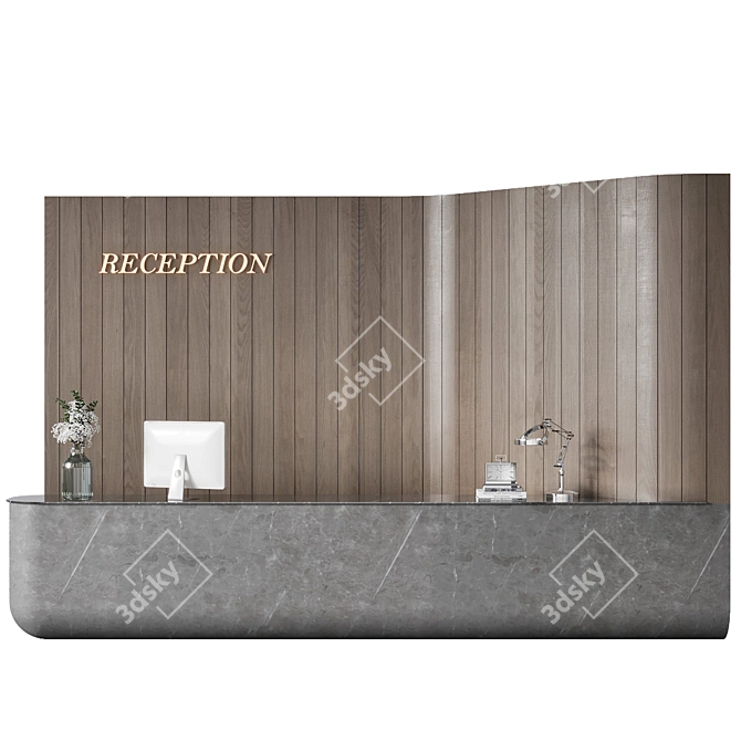 Modern Reception Desk Design 3D 3D model image 6