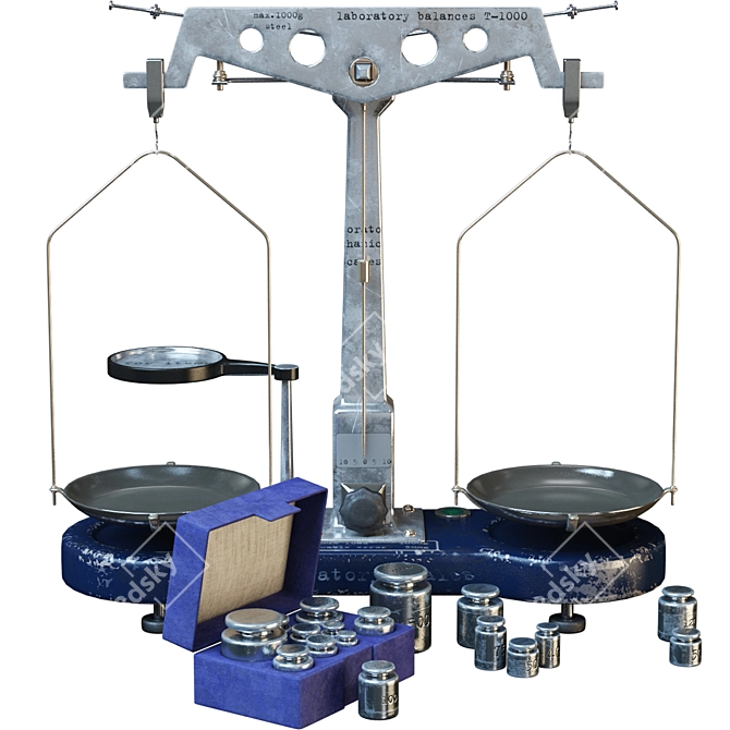 Precision Lab Weighing Instrument 3D model image 1