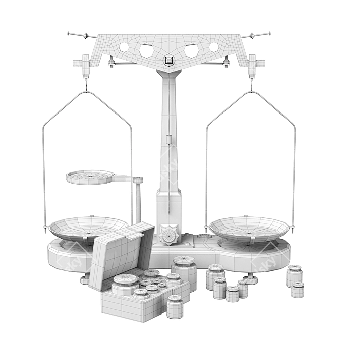 Precision Lab Weighing Instrument 3D model image 4