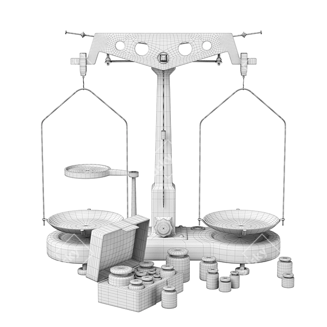 Precision Lab Weighing Instrument 3D model image 5