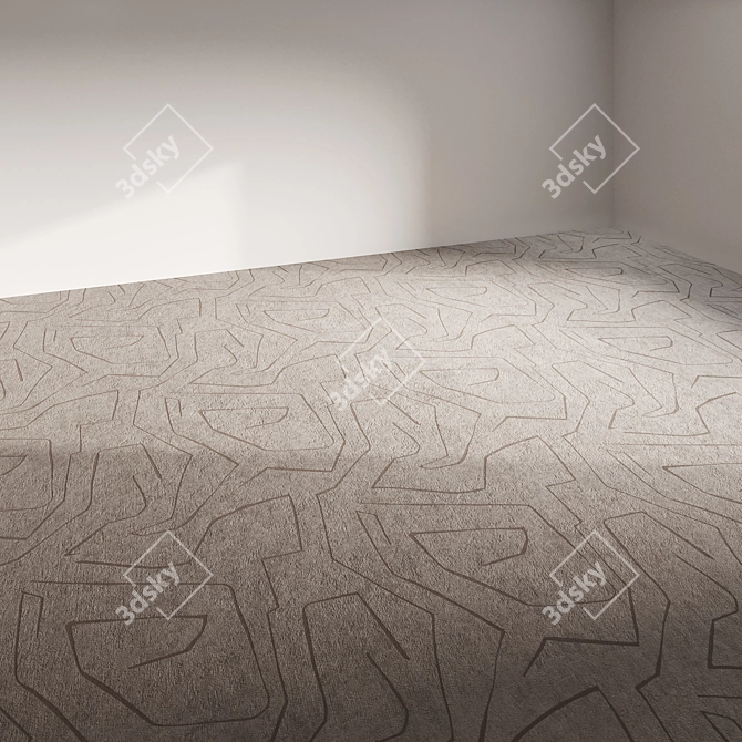 Seamless Patterned Carpet with Customizable Design 3D model image 2