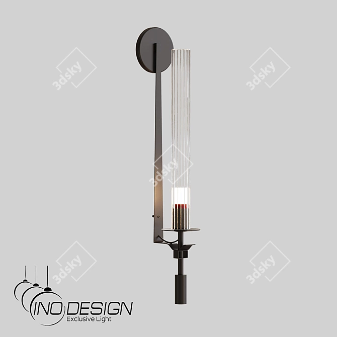 Modern Black Metal Glass Light 3D model image 1