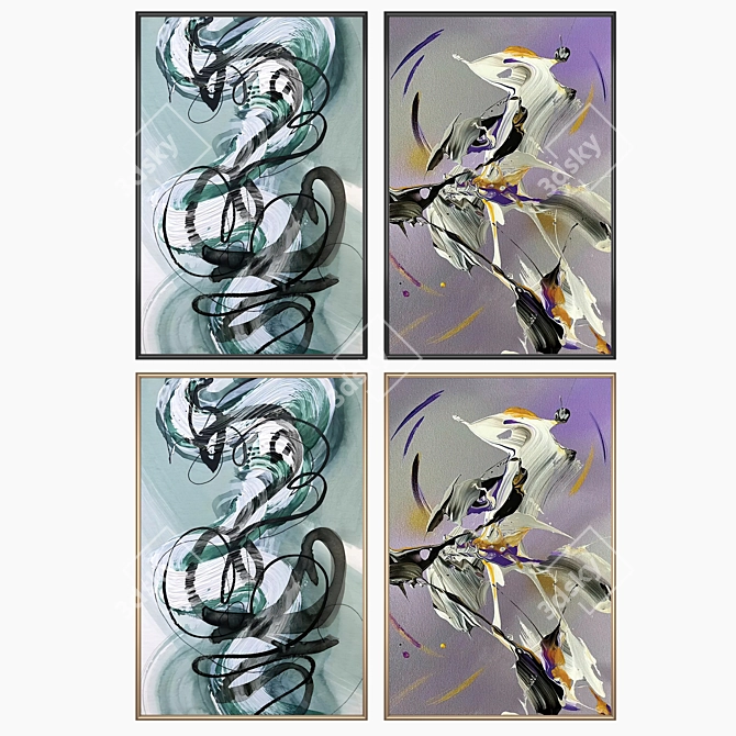 Artwork Set with Multiple Frames 3D model image 2