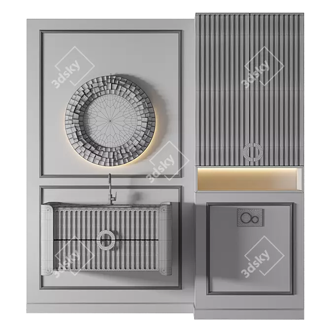 Modern Luxury Bathroom 3D Model 3D model image 2