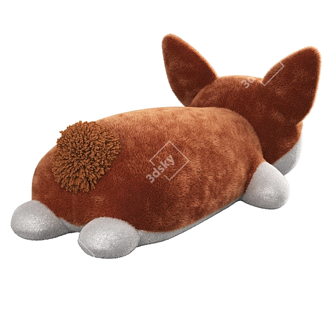 Corgi Plush Toy with Hair Simulation 3D model image 5