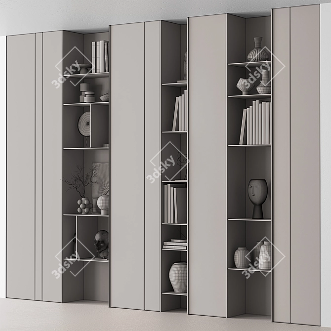 Modern Wall Shelf Set 21 3D model image 5