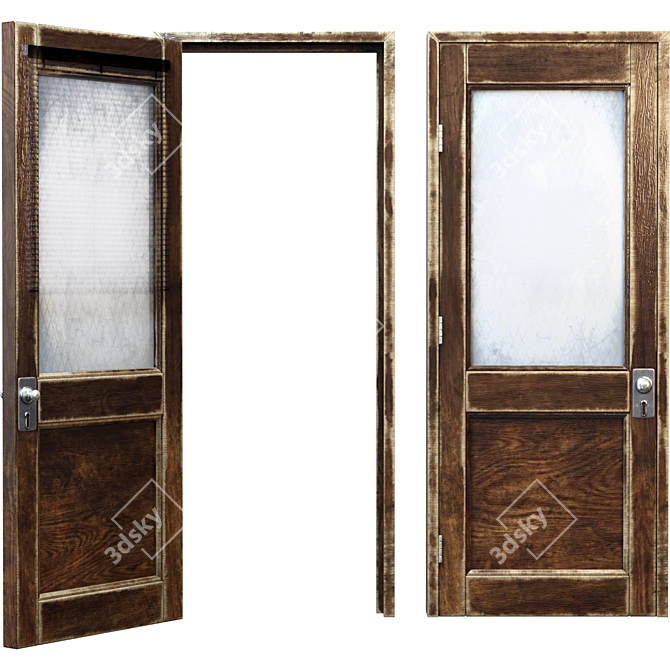 Charming Vintage Door 3D Model 3D model image 1